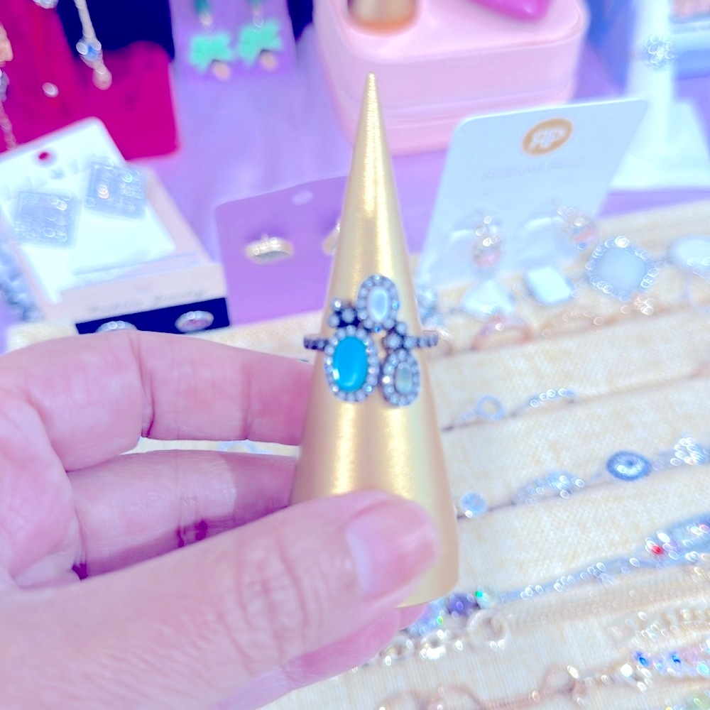 Rivka Friedman multi stone ring🦋🩵🤍💜